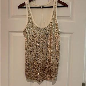Express Gold Sequin Tank Top (size M)